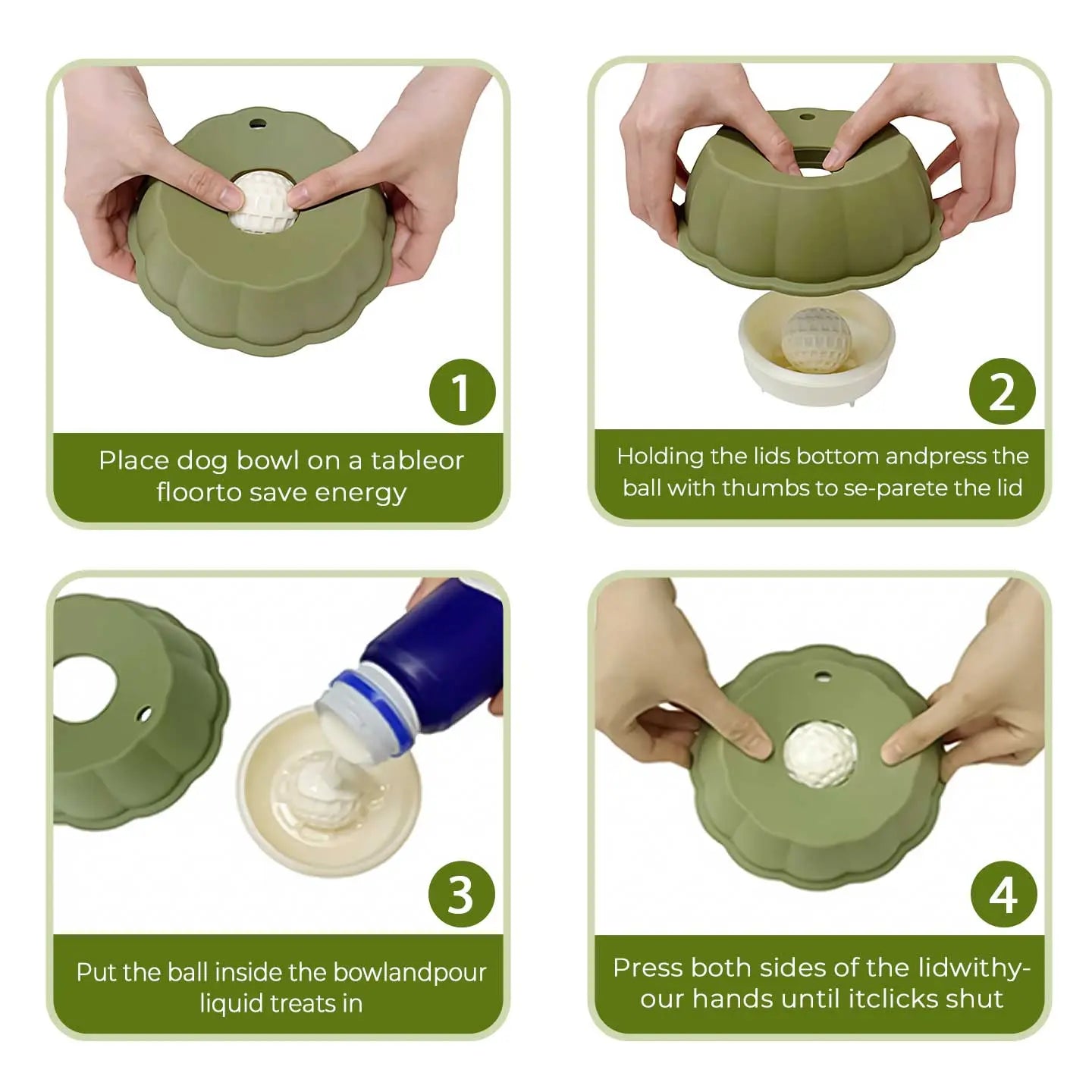 Slow Feeder Dog Bowl for Yogurt & Wet Foods -  Promotes Healthy Digestion for Dogs (Sage Green, Lavender)