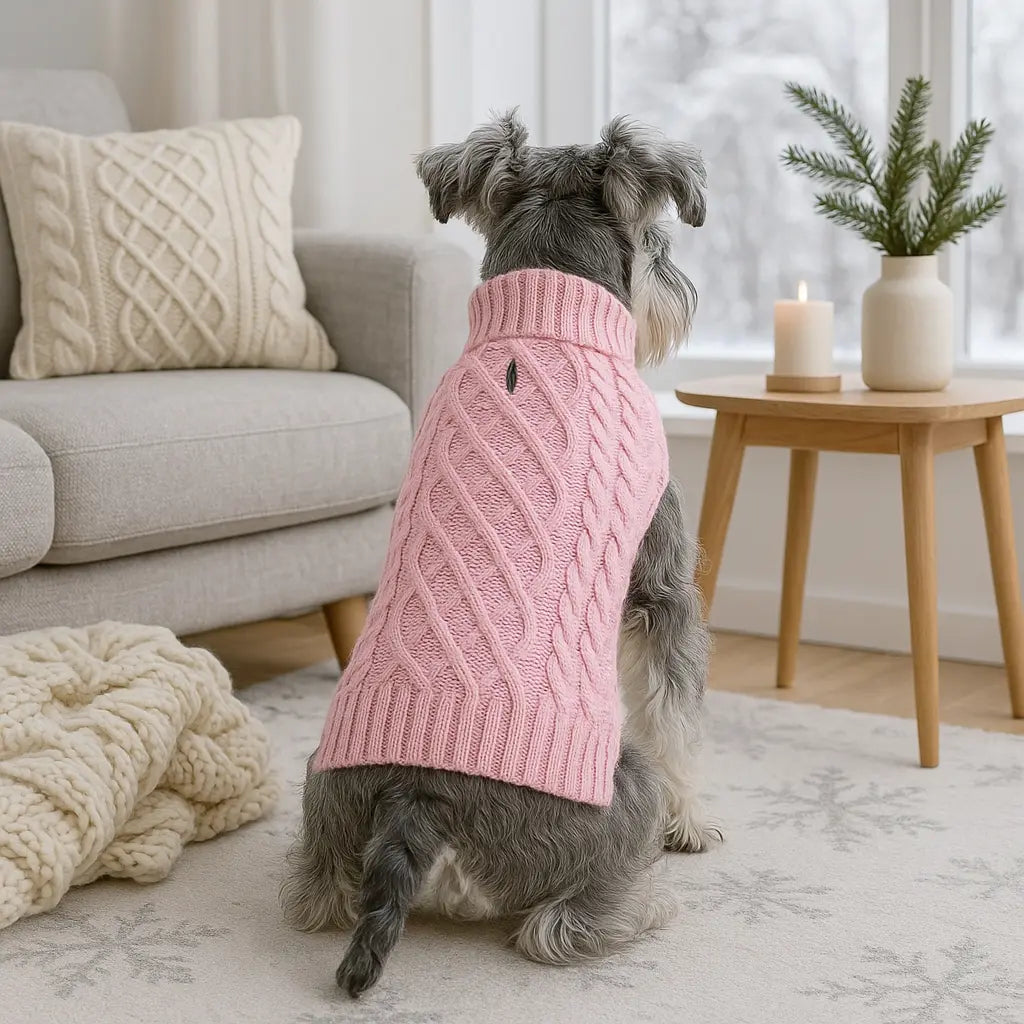 Warm Turtleneck Dog Sweater (Navy Blue, Red, Pink, Khaki, Lime Green)