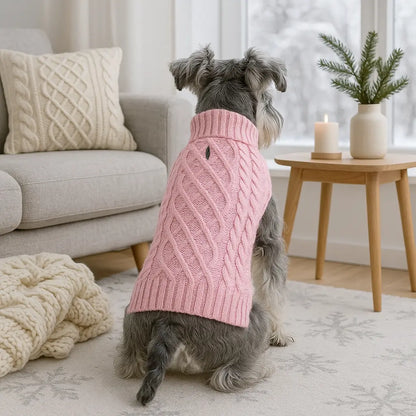 Warm Turtleneck Dog Sweater (Navy Blue, Red, Pink, Khaki, Lime Green)