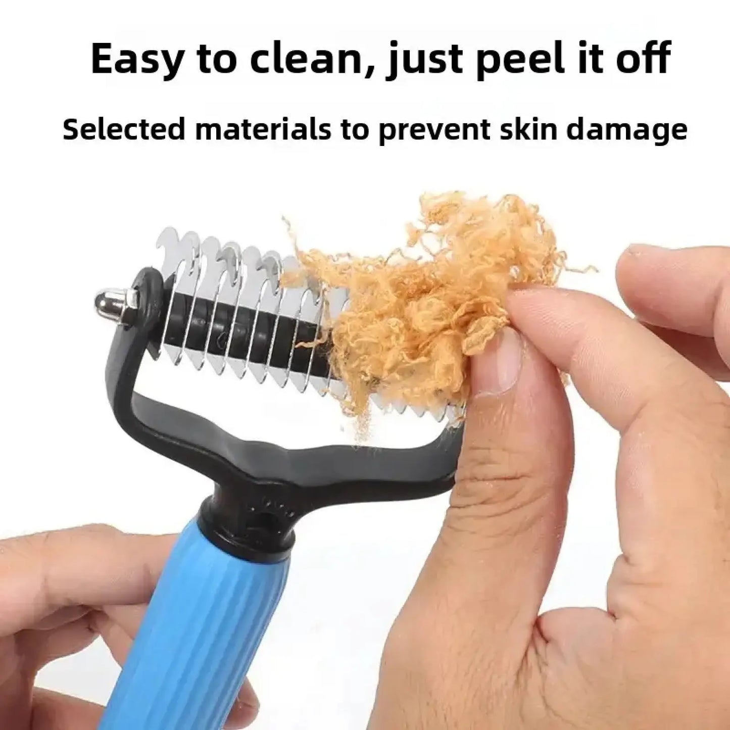 Universal Detangling Comb for Cats & Dogs - Stainless Steel Double-Sided Design for Grooming (Blue, Pink)