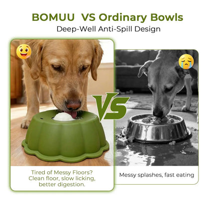 Slow Feeder Dog Bowl for Yogurt & Wet Foods -  Promotes Healthy Digestion for Dogs (Sage Green, Lavender)