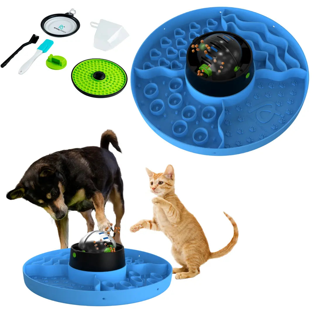 8-In-1 Multifunctional Interactive Dog Cat Slow Feeder Snuffle Mat Puzzle (Purple, Green, Blue)