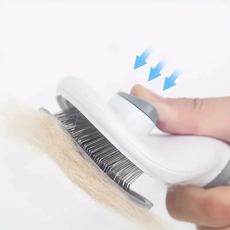 Slicker Brush for Dogs & Cats – One-Click Deshedding & Grooming Tool, Removes Loose & Detangles Fur 