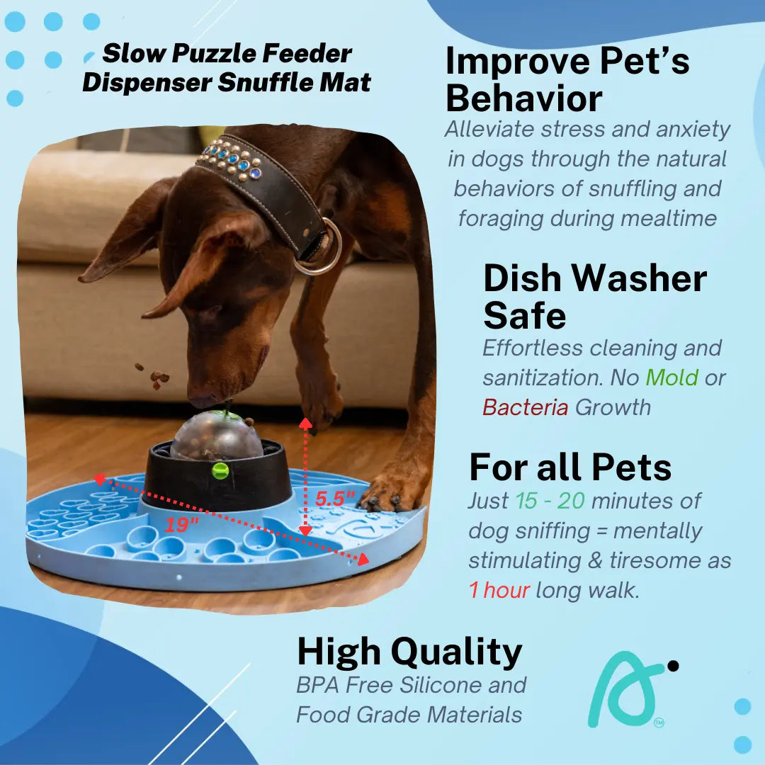 8-In-1 Multifunctional Interactive Dog Cat Slow Feeder Snuffle Mat Puzzle (Purple, Green, Blue)