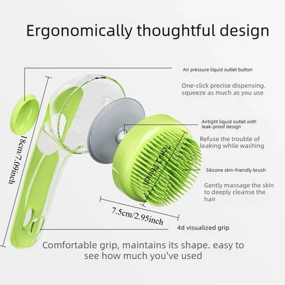 Silicone Bath Brush for Dogs & Cats – Gentle Grooming, Massage & Deshedding Tool for Easy Bathing