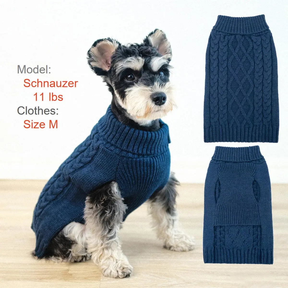 Warm Turtleneck Dog Sweater (Navy Blue, Red, Pink, Khaki, Lime Green)