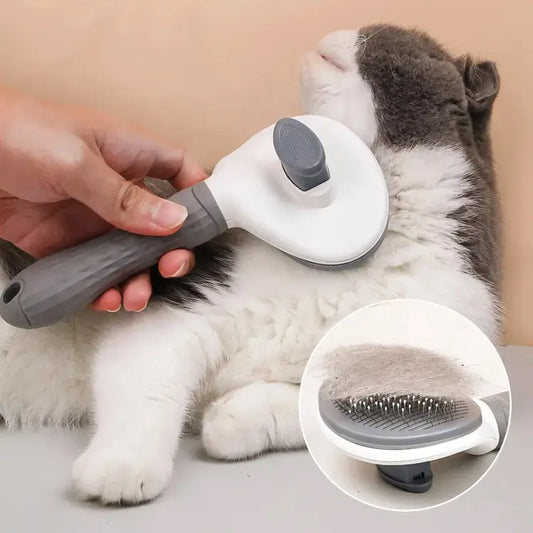 Slicker Brush for Dogs & Cats – One-Click Deshedding & Grooming Tool, Removes Loose & Detangles Fur 