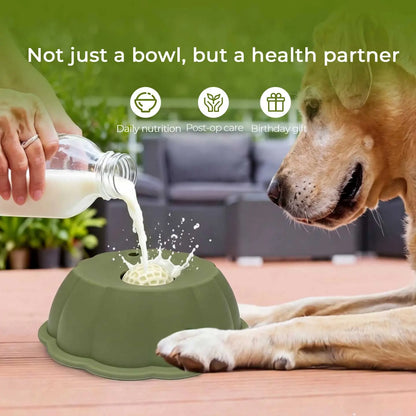 Slow Feeder Dog Bowl for Yogurt & Wet Foods -  Promotes Healthy Digestion for Dogs (Sage Green, Lavender)