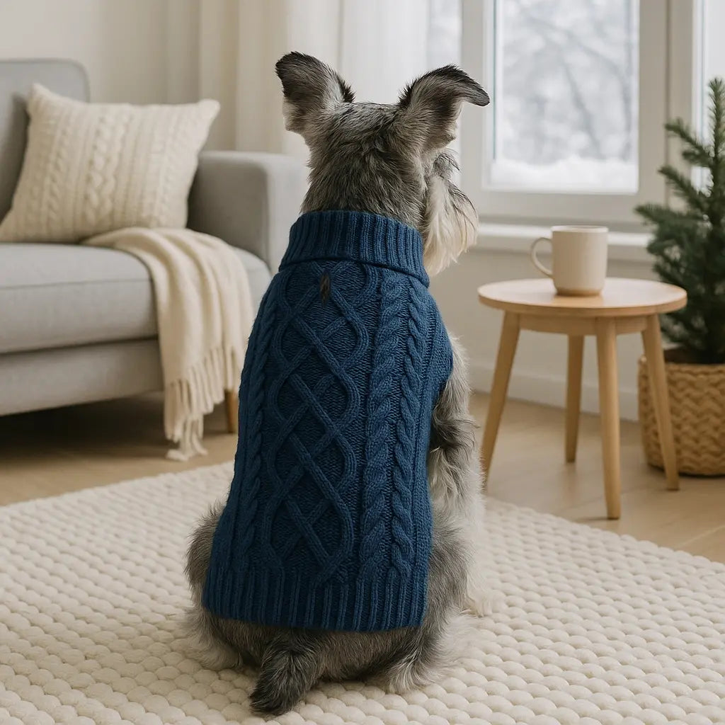 Warm Turtleneck Dog Sweater (Navy Blue, Red, Pink, Khaki, Lime Green)