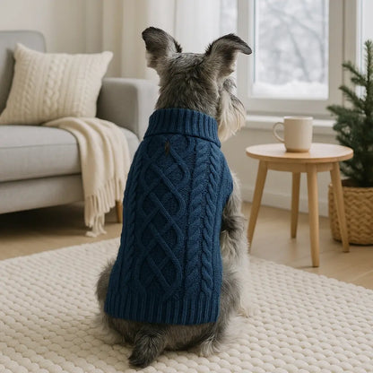 Warm Turtleneck Dog Sweater (Navy Blue, Red, Pink, Khaki, Lime Green)