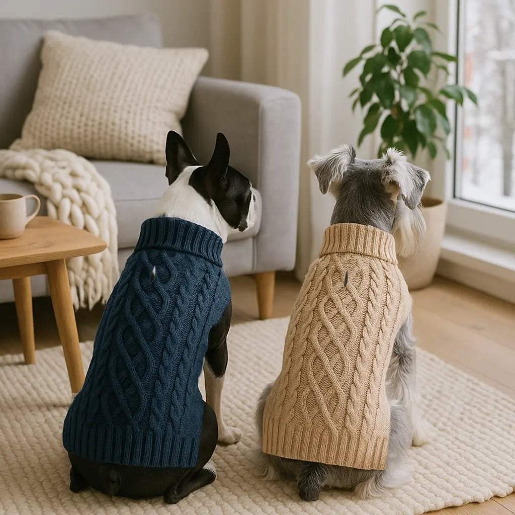 Warm Turtleneck Dog Sweater (Navy Blue, Red, Pink, Khaki, Lime Green)