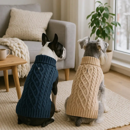 Warm Turtleneck Dog Sweater (Navy Blue, Red, Pink, Khaki, Lime Green)