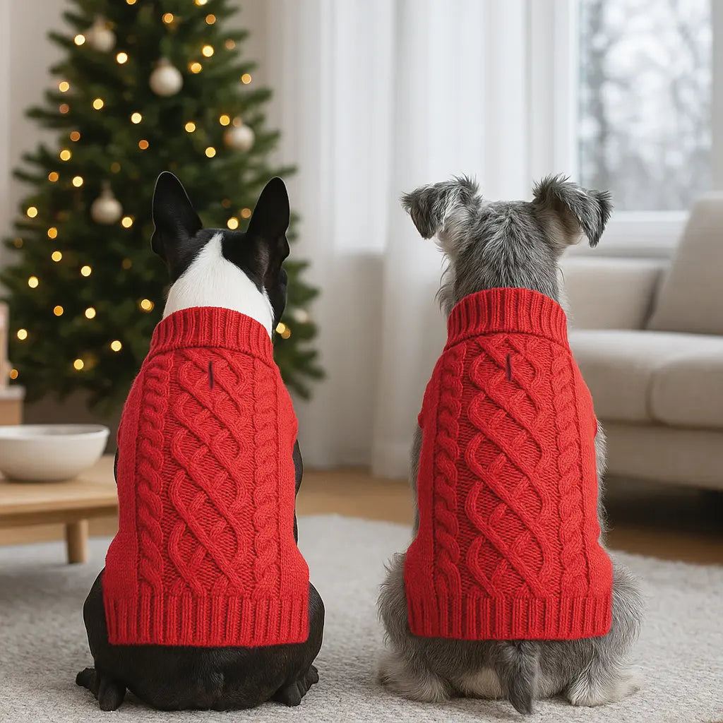 Warm Turtleneck Dog Sweater (Navy Blue, Red, Pink, Khaki, Lime Green)