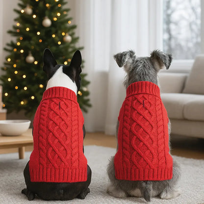Warm Turtleneck Dog Sweater (Navy Blue, Red, Pink, Khaki, Lime Green)