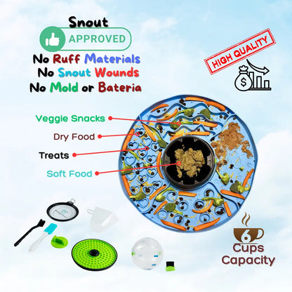 8-In-1 Multifunctional Interactive Dog Cat Slow Feeder Snuffle Mat Puzzle (Purple, Green, Blue)