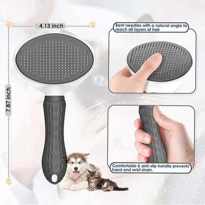 Slicker Brush for Dogs & Cats – One-Click Deshedding & Grooming Tool, Removes Loose & Detangles Fur 