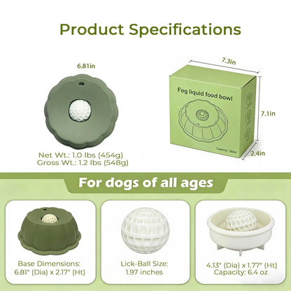 Slow Feeder Dog Bowl for Yogurt & Wet Foods -  Promotes Healthy Digestion for Dogs (Sage Green, Lavender)